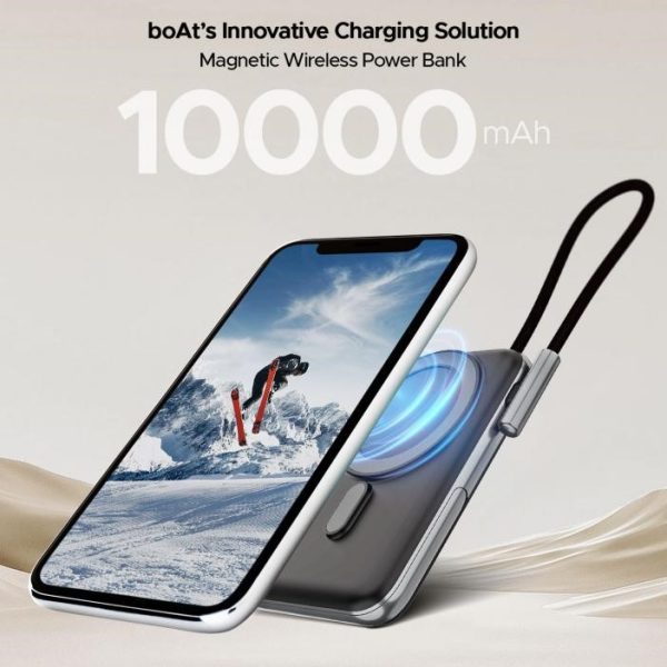 boAt EnergyShroom PB330 MagnaCharge 10,000mAh Magnetic Wireless Power Bank – Fast, Efficient, and Convenient Charging - Image 2
